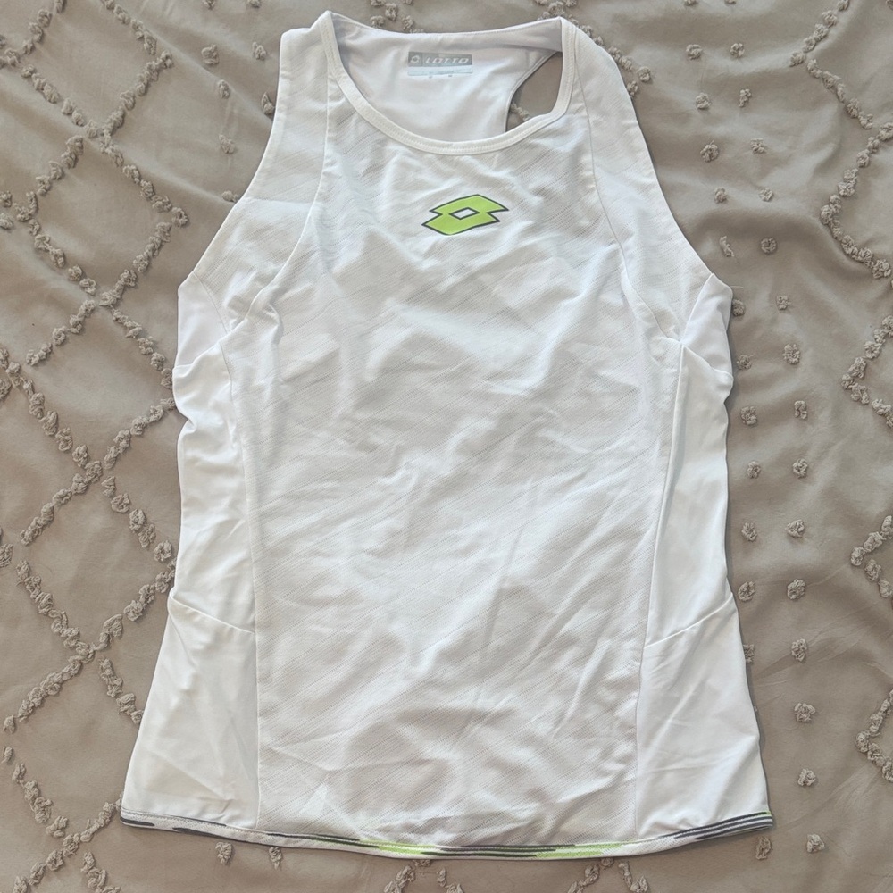 LOTTO Women's White and Green Tank Top